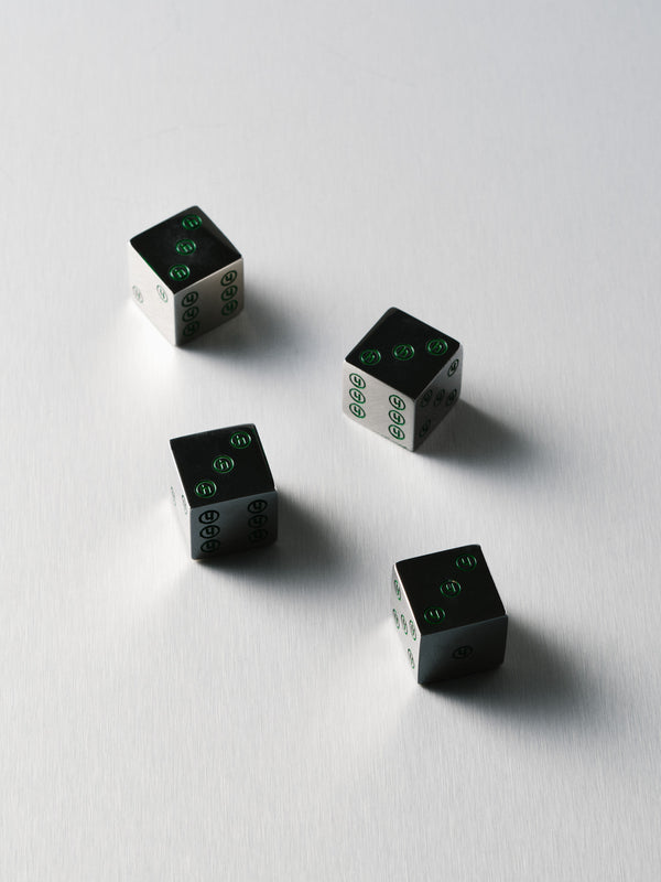 Chrome Metal Dice Set