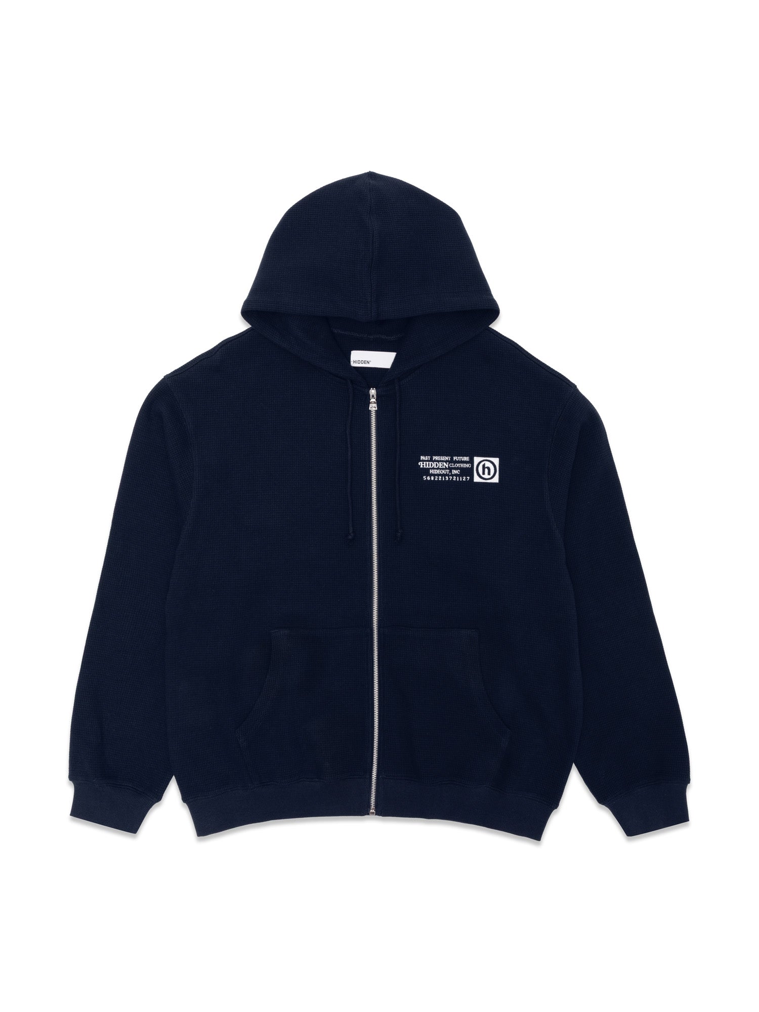 Waffle Knit Zip Hoodie