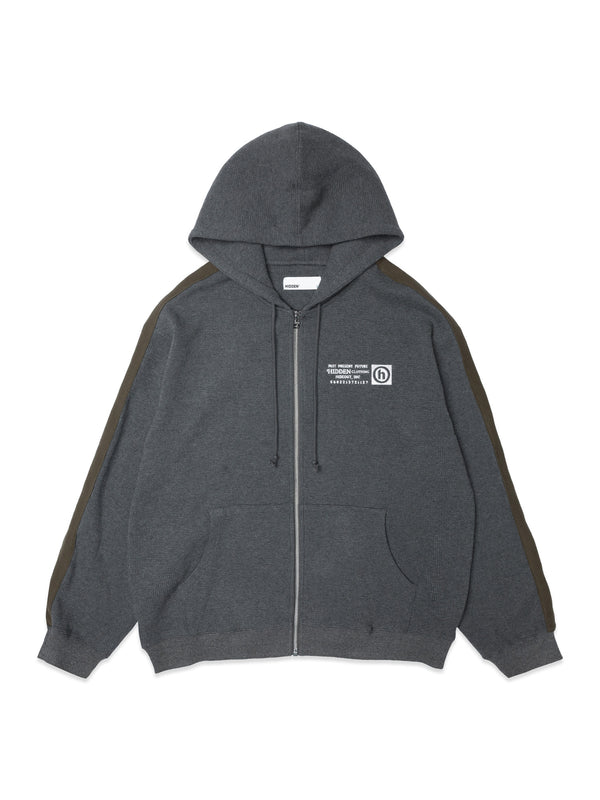 Waffle Knit Zip Hoodie