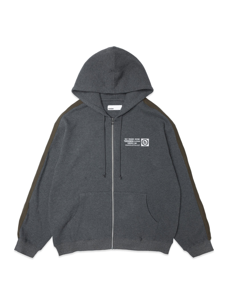 Waffle+Knit+Zip+Hoodie