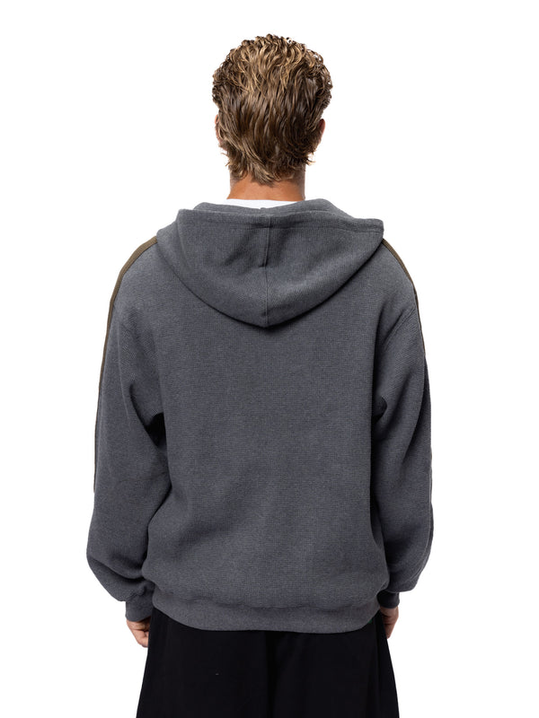 Waffle Knit Zip Hoodie