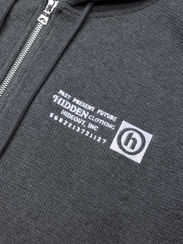 Waffle Knit Zip Hoodie
