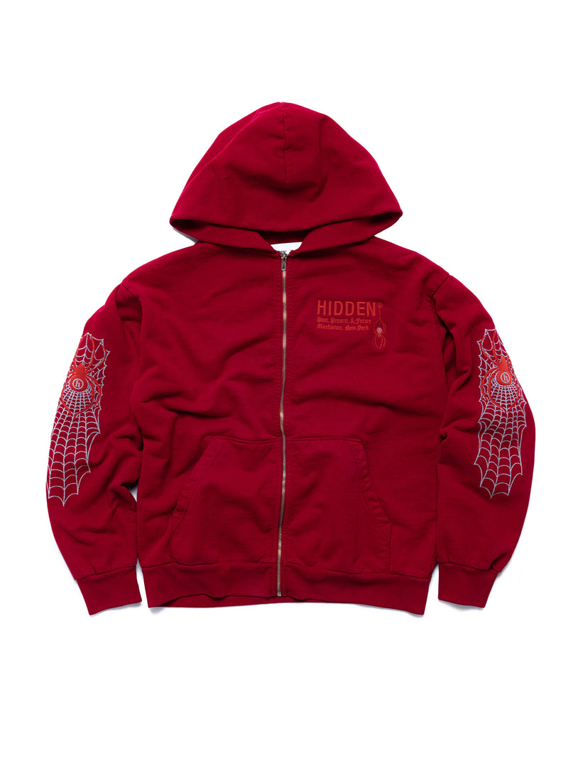 100%2C000+Stitch+Embroidered+Spider+Logo+Zip+Hoodie
