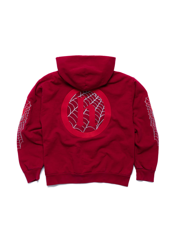 100,000 Stitch Embroidered Spider Logo Zip Hoodie