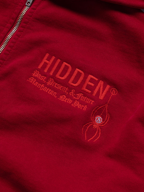 100,000 Stitch Embroidered Spider Logo Zip Hoodie