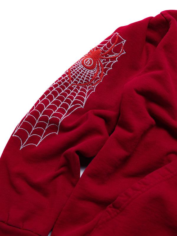 100,000 Stitch Embroidered Spider Logo Zip Hoodie