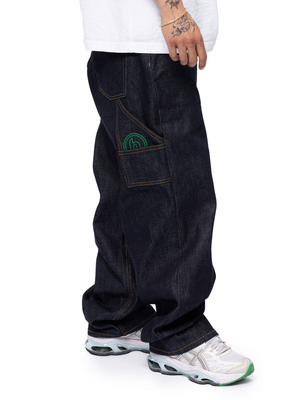 Buckle Back Raw Denim