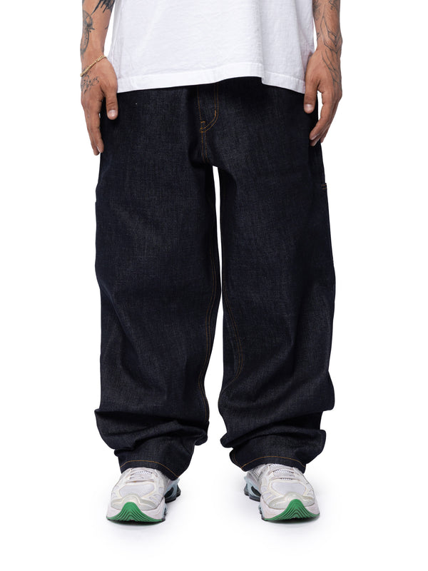 Buckle Back Raw Denim