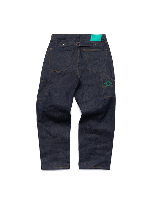 Buckle Back Raw Denim