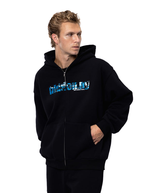 Camo Spellout Zip Hoodie